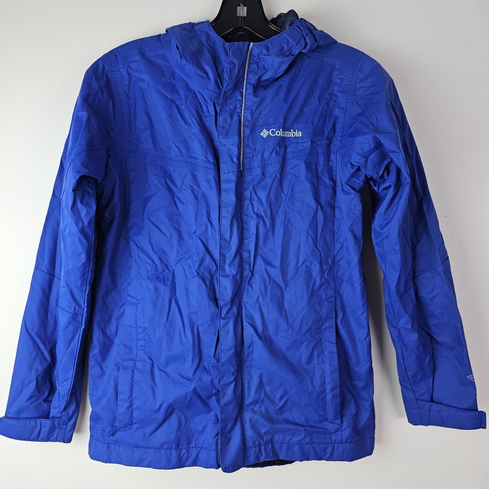 Columbia Windbreaker‎ Jacket Blue Youth Omni Tech Waterproof Mesh Lining Size M